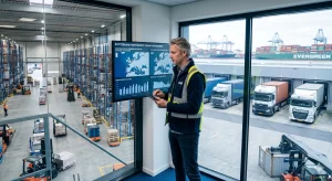 Internationale logistiek voor MKB concept met transportopties, fulfilment en supply chain management voor efficiënte wereldwi