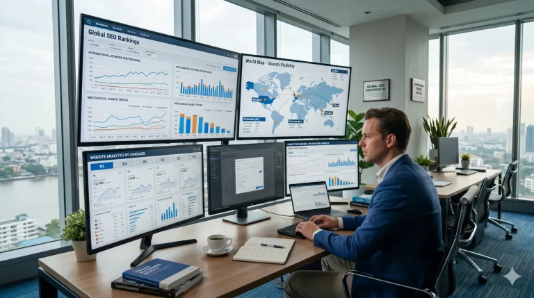 Internationale SEO strategie overzicht met structuur voor meerdere landen en talen